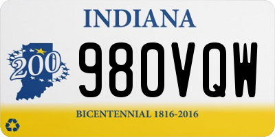 IN license plate 980VQW