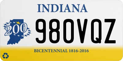 IN license plate 980VQZ