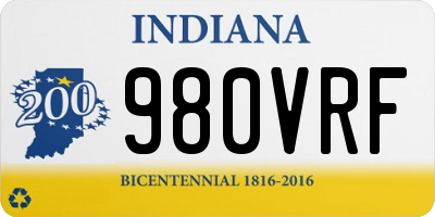 IN license plate 980VRF