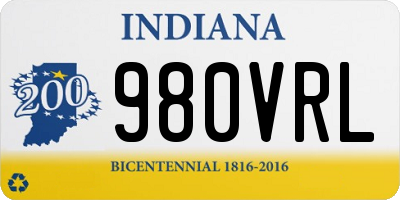 IN license plate 980VRL