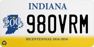 IN license plate 980VRM