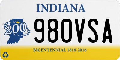 IN license plate 980VSA