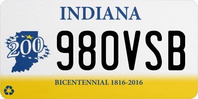 IN license plate 980VSB