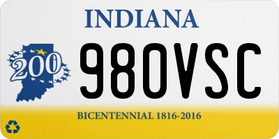 IN license plate 980VSC