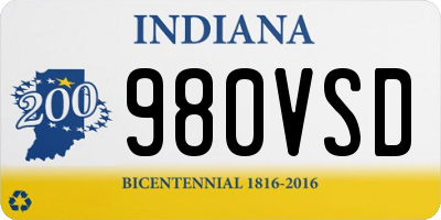 IN license plate 980VSD