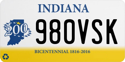IN license plate 980VSK