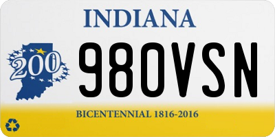 IN license plate 980VSN