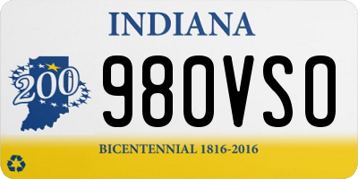 IN license plate 980VSO