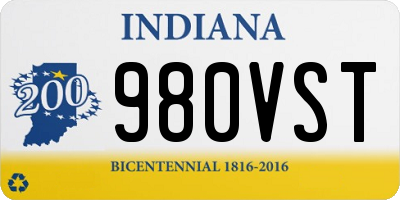 IN license plate 980VST