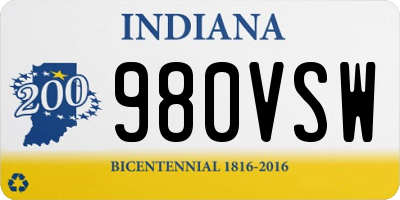 IN license plate 980VSW