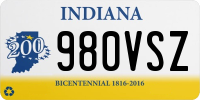 IN license plate 980VSZ