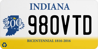 IN license plate 980VTD