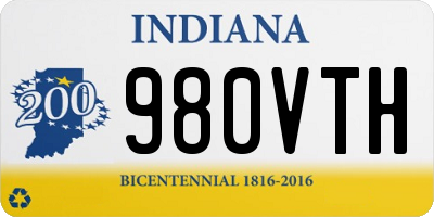 IN license plate 980VTH