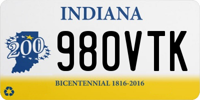 IN license plate 980VTK