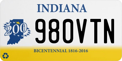 IN license plate 980VTN