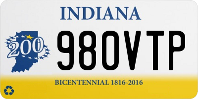 IN license plate 980VTP