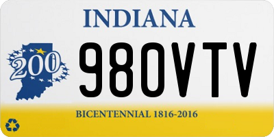 IN license plate 980VTV