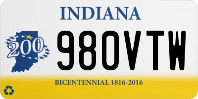 IN license plate 980VTW
