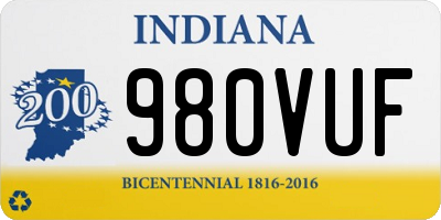 IN license plate 980VUF