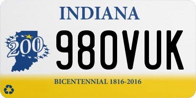 IN license plate 980VUK