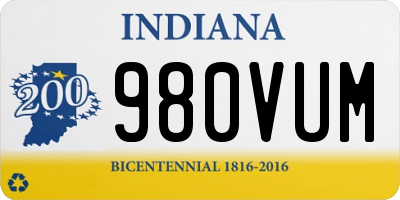 IN license plate 980VUM