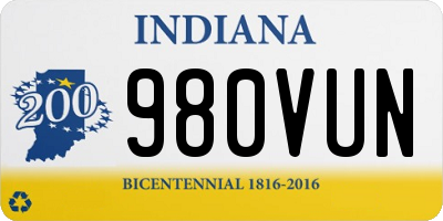 IN license plate 980VUN