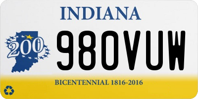 IN license plate 980VUW