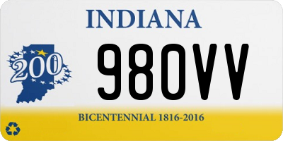 IN license plate 980VV