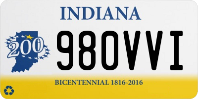 IN license plate 980VVI