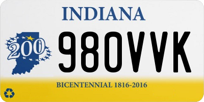 IN license plate 980VVK