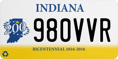 IN license plate 980VVR
