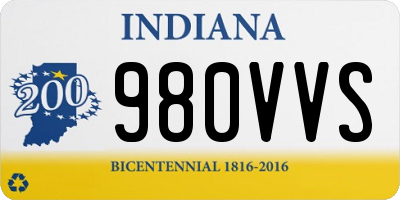 IN license plate 980VVS