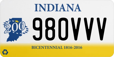 IN license plate 980VVV