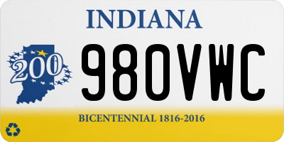 IN license plate 980VWC