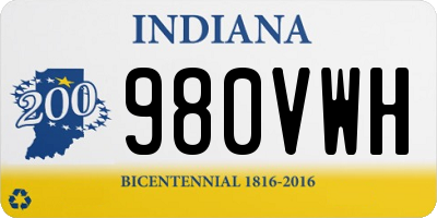 IN license plate 980VWH