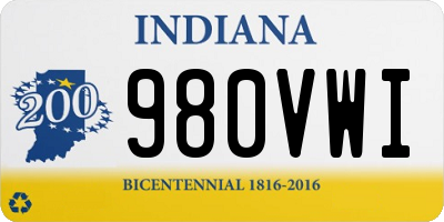 IN license plate 980VWI