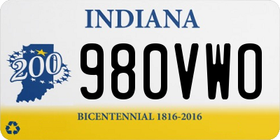 IN license plate 980VWO