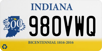 IN license plate 980VWQ