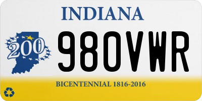 IN license plate 980VWR
