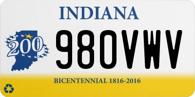 IN license plate 980VWV