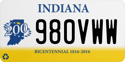 IN license plate 980VWW