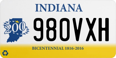 IN license plate 980VXH
