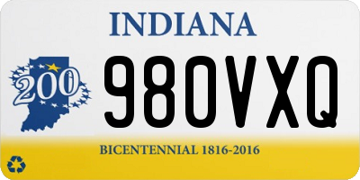 IN license plate 980VXQ