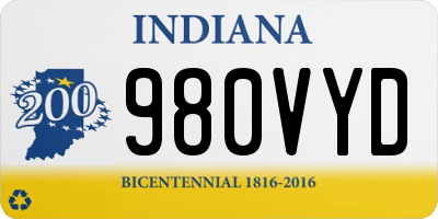 IN license plate 980VYD