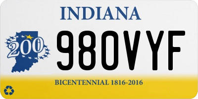 IN license plate 980VYF