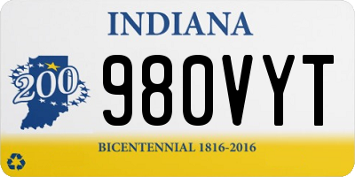 IN license plate 980VYT