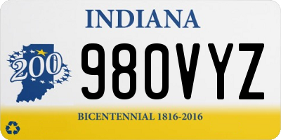 IN license plate 980VYZ