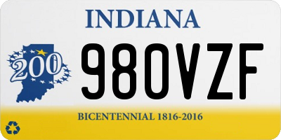 IN license plate 980VZF