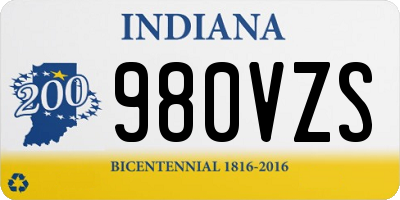 IN license plate 980VZS