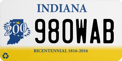 IN license plate 980WAB